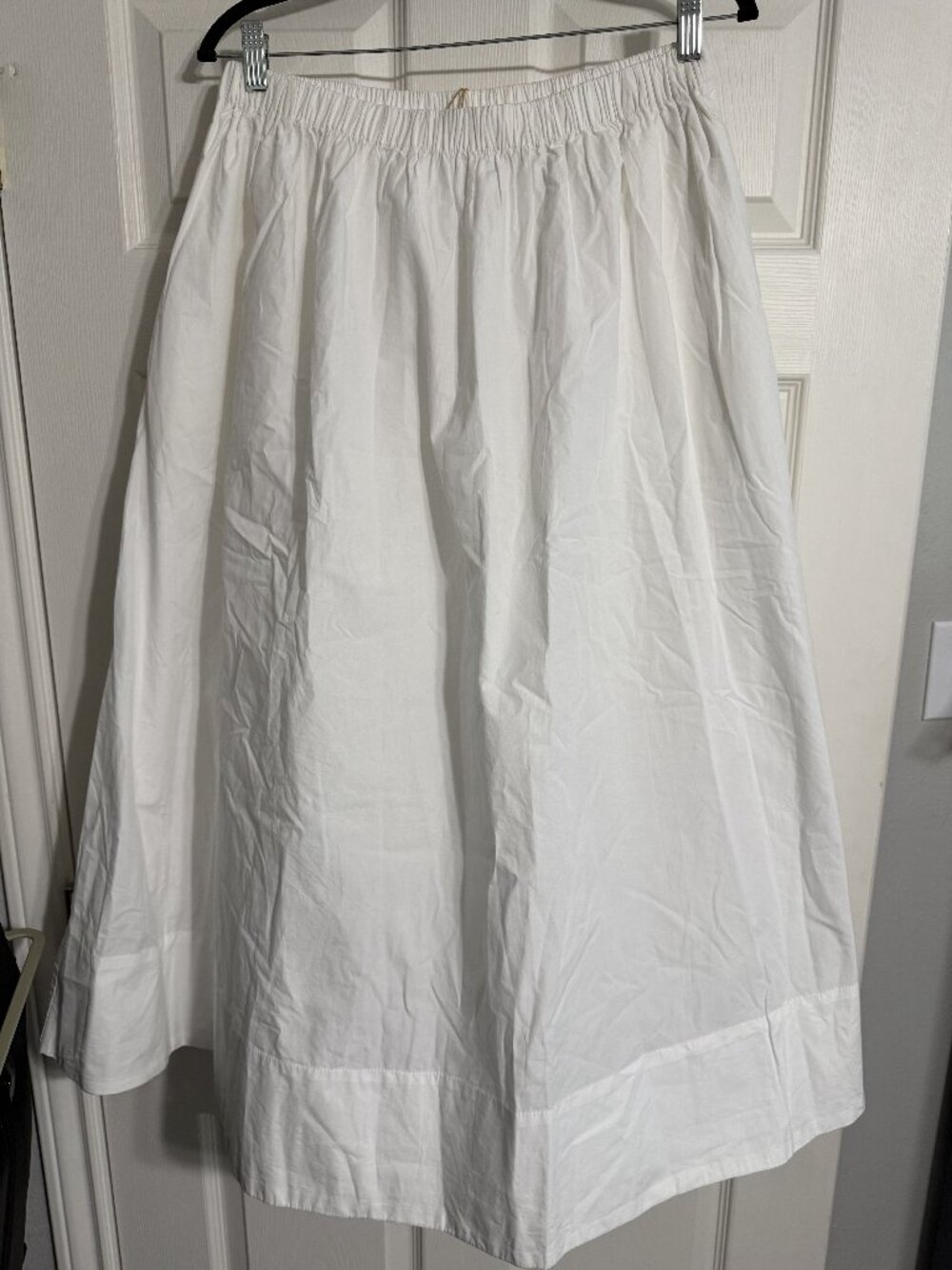 Quince 100% Organic Cotton Poplin A-line Maxi Skirt White - Picture 3 of 6